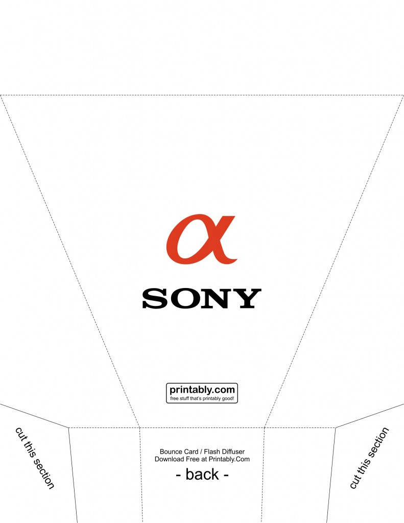 Bounce Card Flash Diffuser for Sony Alpha Printably